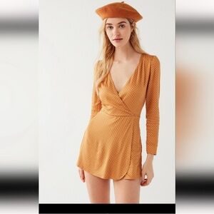 Urban outfitters golden polka dot romper